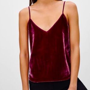 Burgundy Velvet Tank Top